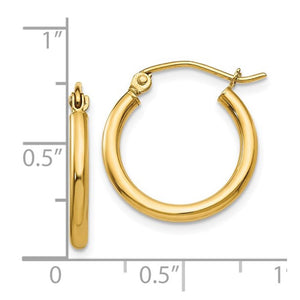 14K Yellow Polished Hoops LE2471