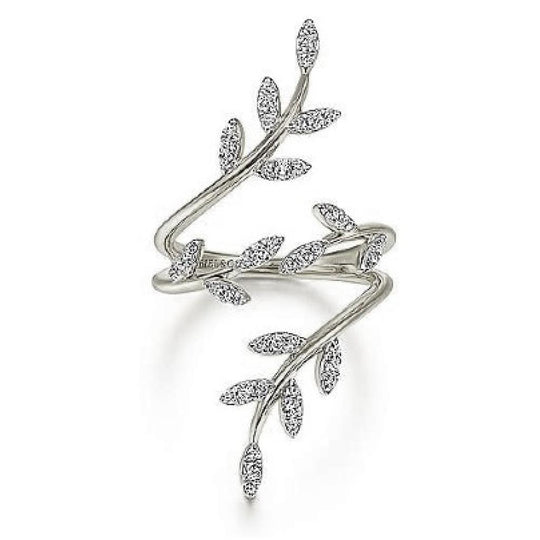 Gabriel & Co 14K White Gold Contemporary Statement Diamond Branch Wrap Ring LR51509W45JJ