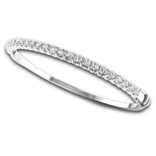 14K White Gold Classic 4 Prong Diamond Bangle BB9-13135