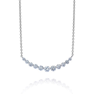 CW Signature18K White Gold Diamond Bar Necklace P0380