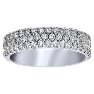 CW Signature 18K White Three Row Diamond Ring R0870