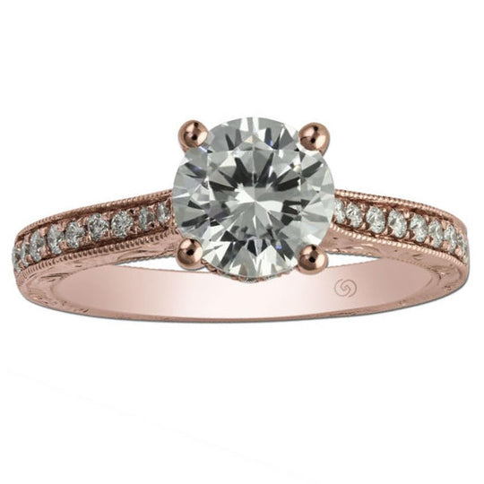 14K Rose Filigree Diamond Crown Ring Mounting 29985ER