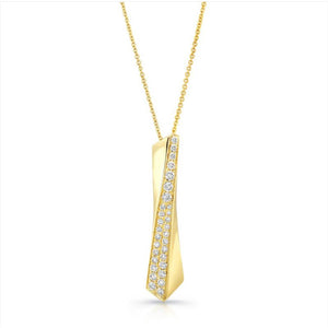 Uneek 14KY Diamond Drop Bar Necklace LVNW437Y