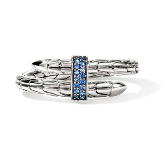 John Hardy Sterling Silver Blue Sapphire Spear Ring RBS986804BSPX7