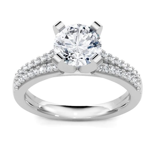14K White Gold Split Shank Diamond Engagement Ring 66326D-4W-1/5