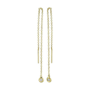 Shy Creation 14K Yellow Gold Diamond Threader Earrings SC55010098
