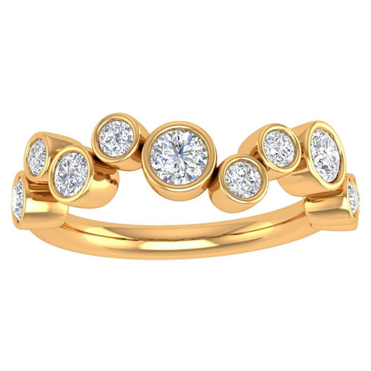 CW Signature 18K Yellow Gold Scattered 10 Stone Diamond Ring R01757Y