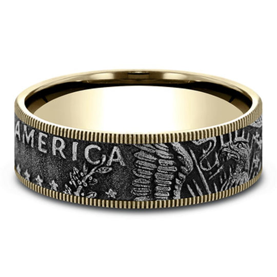 Benchmark 14K Yellow Gold & Tantalum Kennedy Half Band CFT6075169GTA14KY10