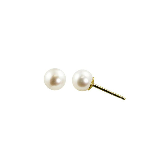 14K Yellow Gold 6mm Freshwater Pearl Stud Earrings 927526/FW