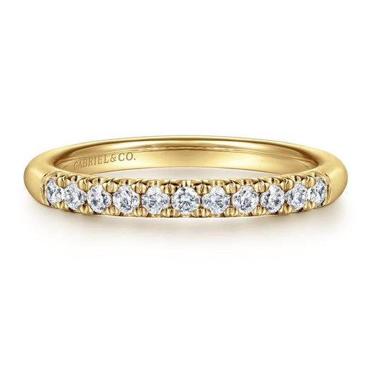 Gabriel & Co 14K Yellow Gold Devotion Straight Diamond Anniversary Band AN6071Y44JJ