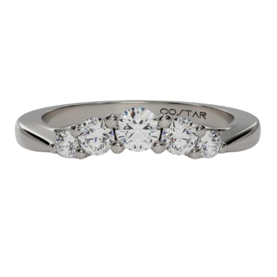 Costar 14K White Gold Graduated Curved Diamond Band R12987WB