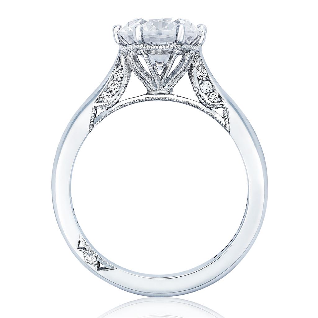 Simply Tacori 18K White Gold Solitaire Engagement Ring 2650 RD 6 W