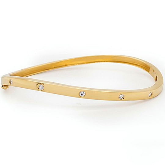 Joryel Vera Sterling Silver Gold Plated White Sapphire Bangle B1326GP-SAPP