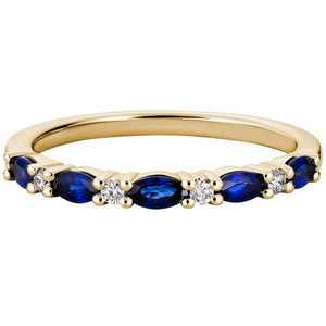 14KY Alternating Blue Sapphire Dia Ring GR858TIY06BS