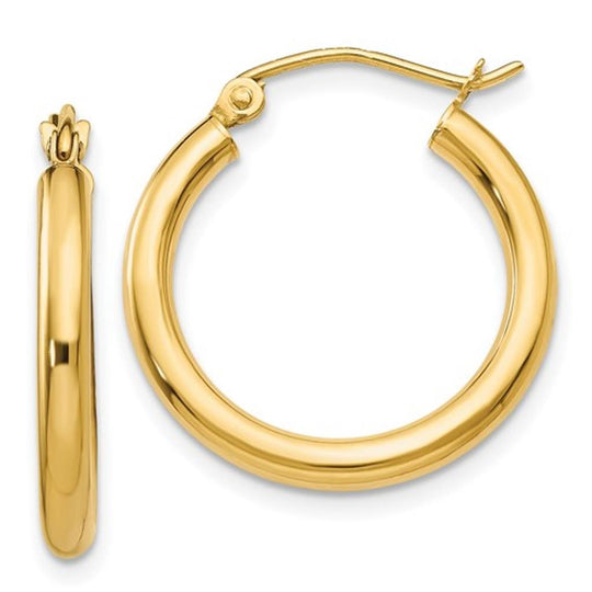 14K Yellow Gold Lightweight Hoop Earrings LE2223