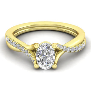 Gabriel & Co 14K Yellow Gold Oval Contemporary Twist Diamond Engagement Ring ER11794O4Y44JJ
