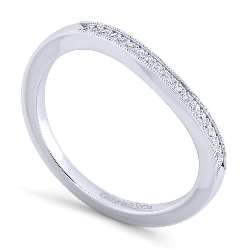 Gabriel & Co 14K White Gold Victorian Curved Diamond Band WB11721R3W44JJ