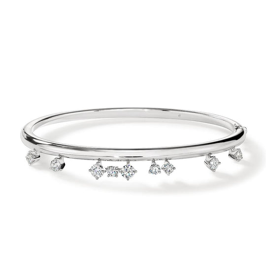 Hearts on Fire 18K White Gold Barre Floating Diamond Bangle UU2834W