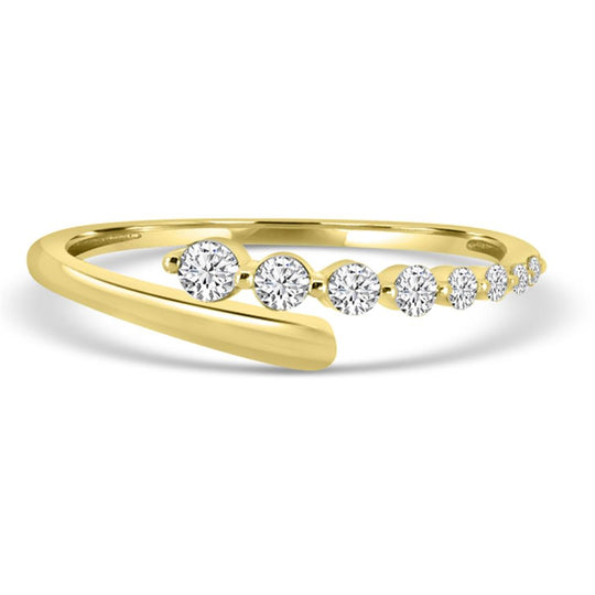 14K Yellow Gold Open Bypass Diamond Ring M13R4222V0815