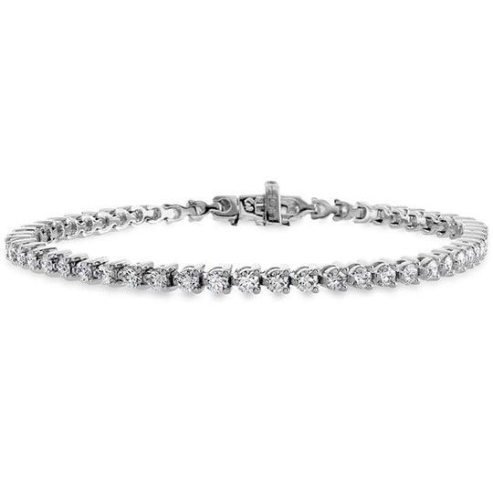 Hearts on Fire 18K White Gold Temptation 3 Prong Diamond Tennis Bracelet HBP303008W-46