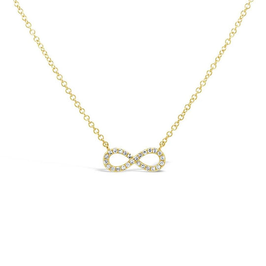 Shy Creation 14K Yellow Gold Diamond Infinity Necklace SC55001539V3