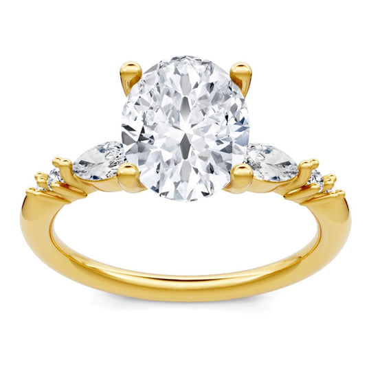14K Yellow Gold Diamond Accented Engagement Ring 61006D-4Y1/4