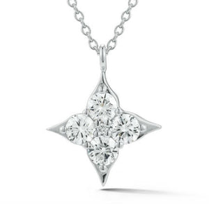 CW Signature 18K White Gold Small Star Diamond Pendant P0360