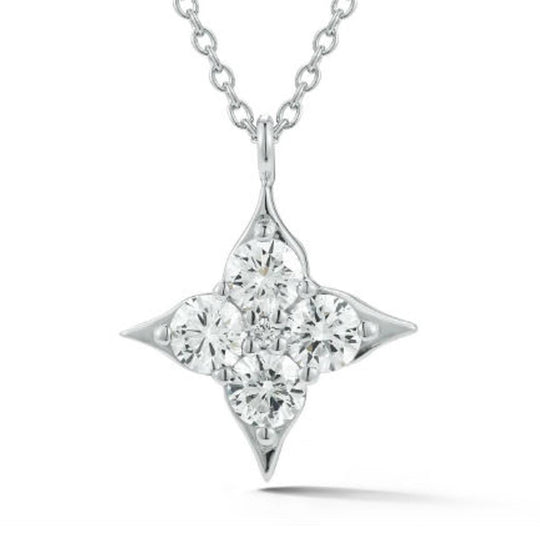 CW Signature 18K White Gold Small Star Diamond Pendant P0360