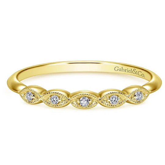 Gabriel & Co 14K Yellow Gold Milgrain Diamond Band WB11747R8Y44JJ