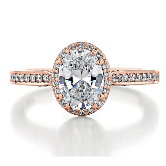 Tacori 18K Rose Gold Dantela Diamond Halo Engagement Ring 2620 OV SM P PK