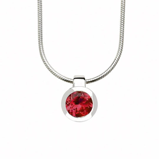 Joryel Vera Sterling Silver Garnet Bezel Pendant P3992GA