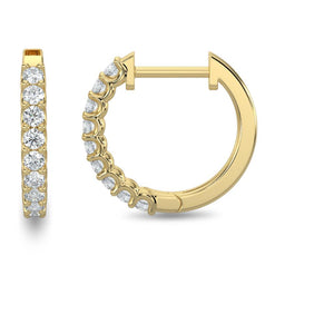 14K Yellow Gold Diamond Hinged Hoop Earrings M13E2246V9B15