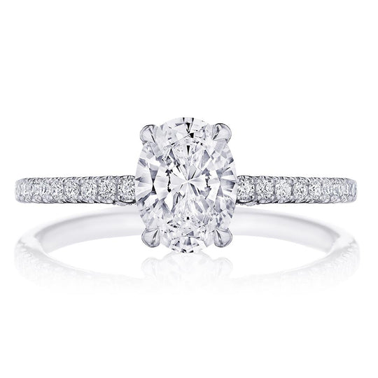 Simply Tacori 18K White Gold Diamond Engagement Ring 2670 1.5 OV 8x6 W