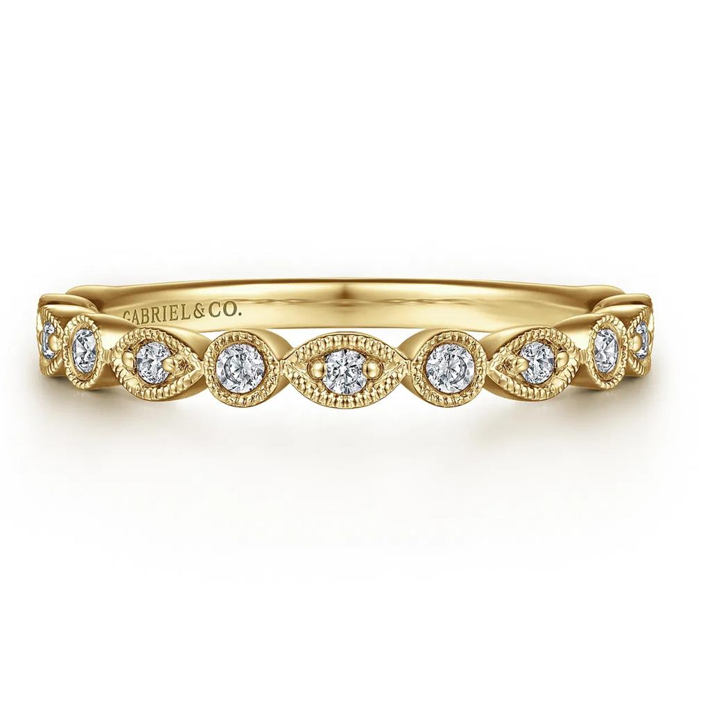 Gabriel & Co 14K Yellow Gold Diamond Station Anniversary Band AN8386Y44JJ