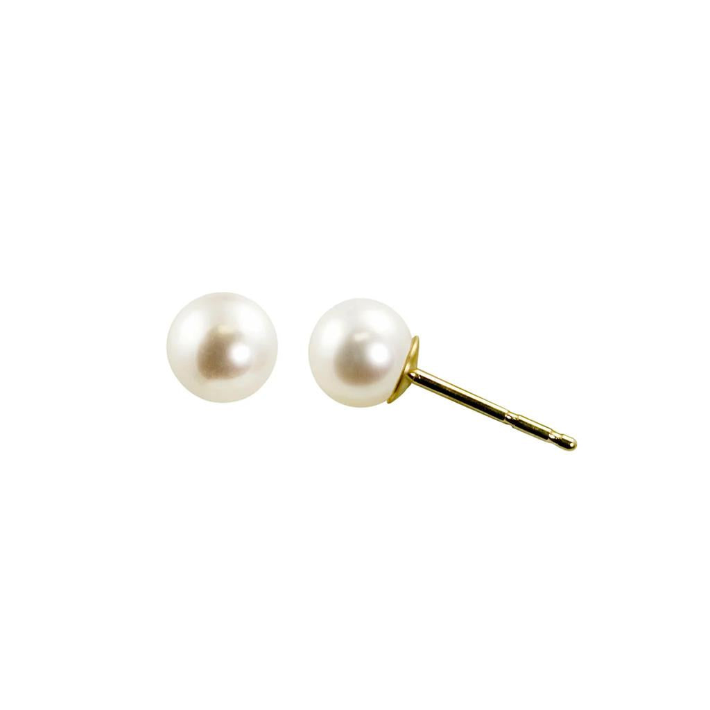14K Yellow Gold 7mm Akoya Pearl Stud Earrings 926110/A