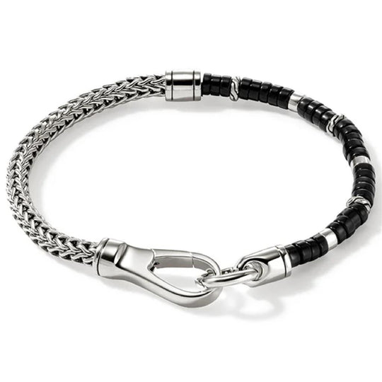 John Hardy Sterling Silver Heishi Black Onyx Bracelet BUS9012521BONXUL