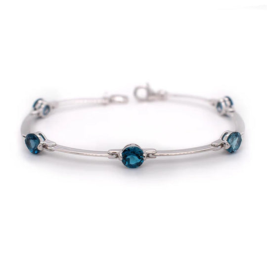 Joryel Vera Sterling Silver London Blue Topaz Link Bracelet B1111LBT