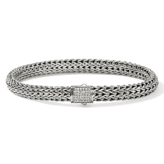 John Hardy Sterling Silver Icon Diamond Bracelet BUP9909042DIXUM
