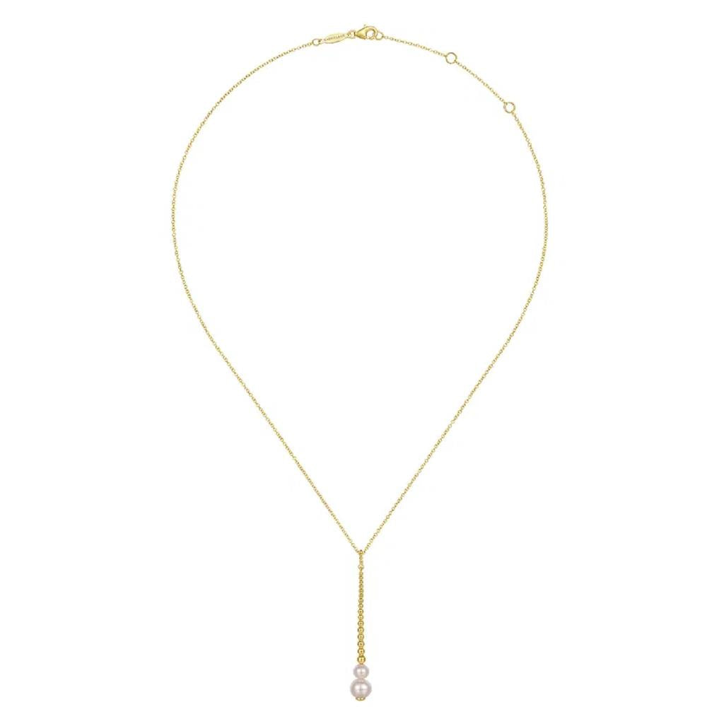 Gabriel & Co 14K Yellow Gold Bujukan Pearl Drop Necklace NK6998Y4JPL