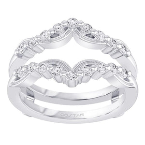 Costar 14K White Curved Filigree Diamond Enhancer Ring R15084WB