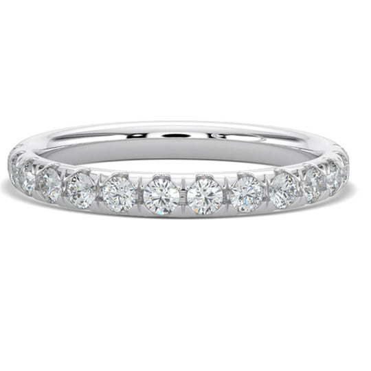 14K White Gold Scallop Setting Diamond Band RB2587-050-4W-OVS