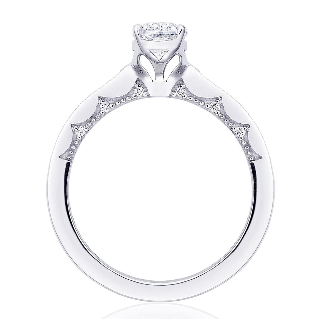 Tacori 14K White Gold Coastal Crescent Engagement Ring P102 OV 7x5 FW