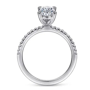 Gabriel & Co 14K White Gold Oval Diamond Engagement Ring ER14918O4W44JJ