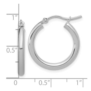 14K White Gold Lightweight Hoop Earrings LE2223W