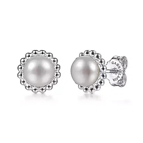 Gabriel & Co Sterling Silver Beaded Bujukan Pearl Studs EG14019SVJPL