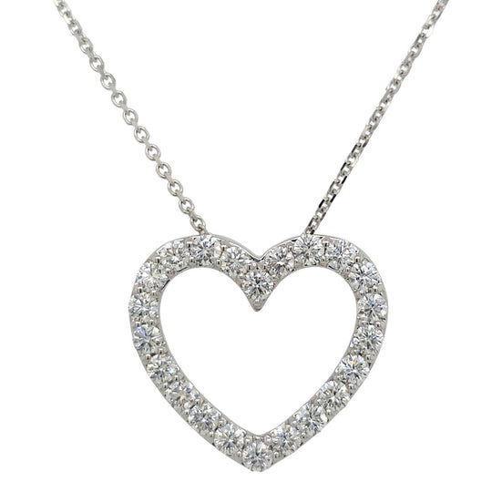 14K White Diamond Heart Necklace SP39-100-W