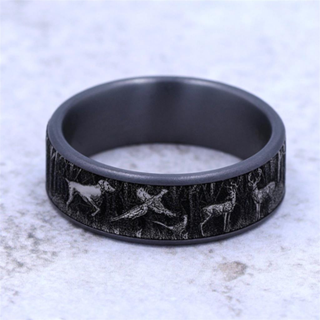 Benchmark Gray & Black Tantalum Forest Scene Band  CFT6775179GBKTGTA10