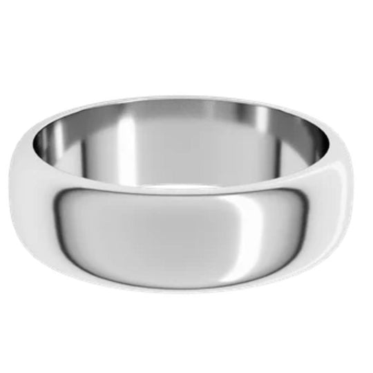 14K White Gold 6mm Comfort Fit Band HR10:1925:P