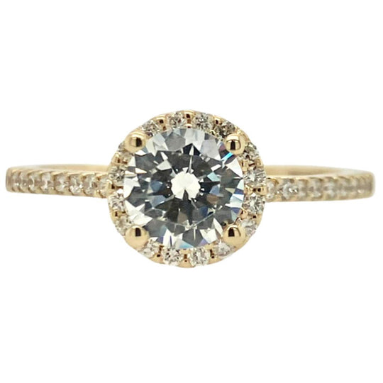 Gabriel & Co 14K Yellow Gold Classic Diamond Halo Engagement Ring ER6558Y44JJ