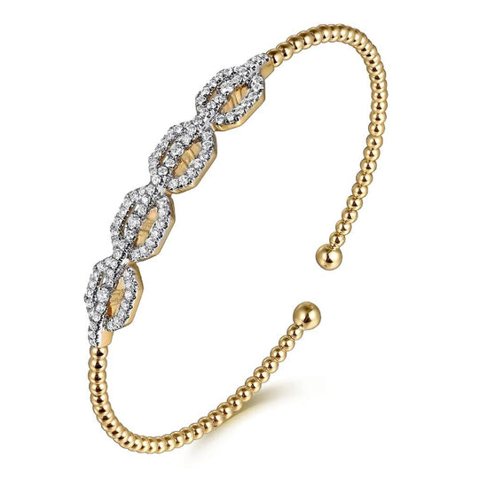 Gabriel & Co 14K Yellow Gold Bujukan Diamond Linked Bangle BG4229-62Y45JJ